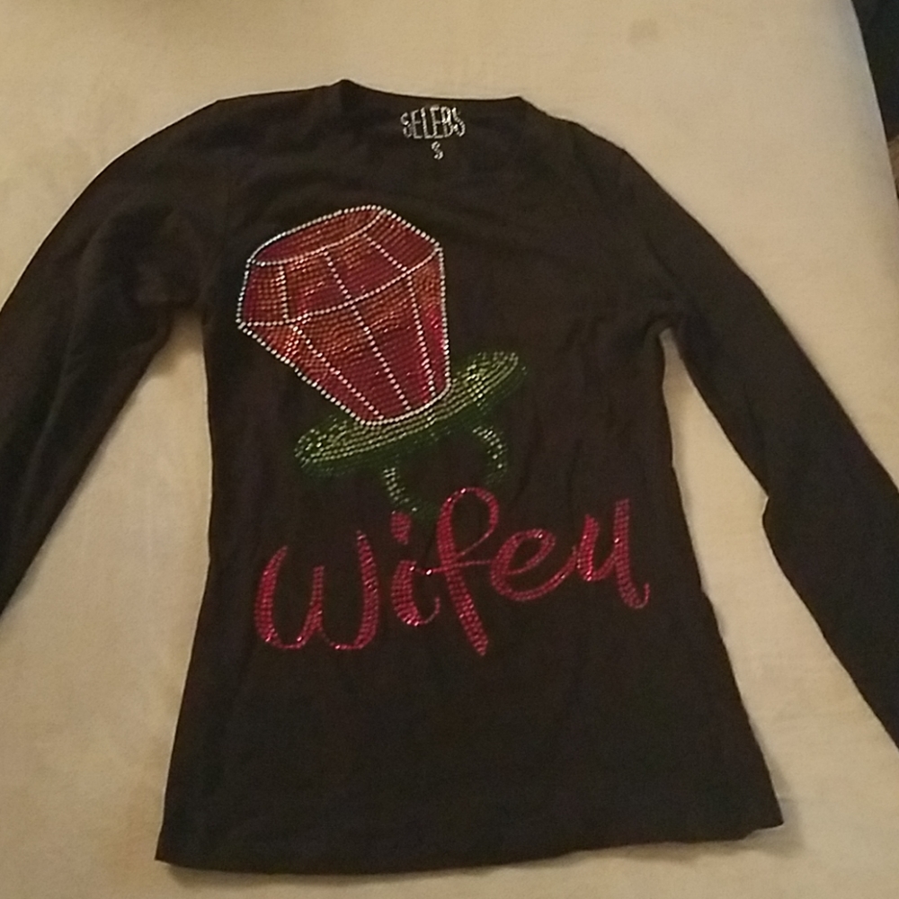 Womens rhinestone long sleeve shirt